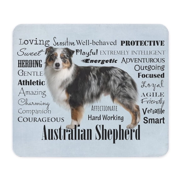 CafePress - Australian Shepherd Traits - Non-slip Rubber Mousepad, Gaming Mouse Pad