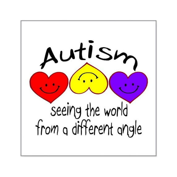CafePress - Autis Seeing Different Angle Square Sticker 3 X 3 - Square Sticker 3" x 3"
