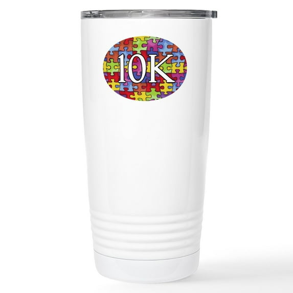 CafePress - Autism 10K Run Achievement Stainless Steel Travel - Insulated Stainless Steel Travel Tumbler 20 oz.