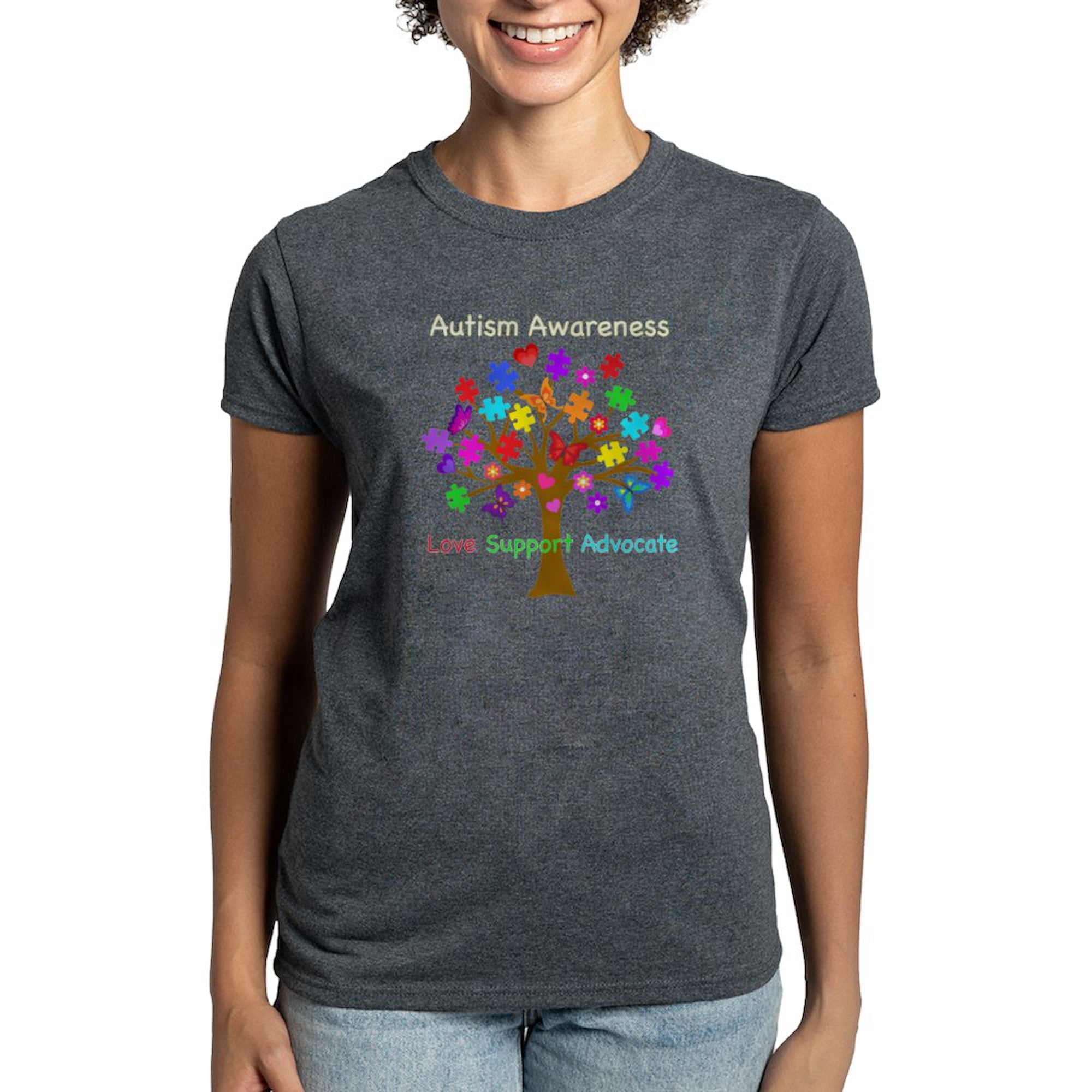 CafePress - Autism Awareness Tree Women's Dark T Shirt - Women's Traditional Fit Dark T-Shirt