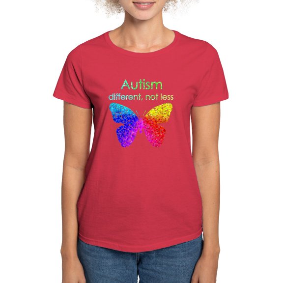 CafePress - Autism Butterfly, Different, Not Less T Shirt - Women's Traditional Fit Dark T-Shirt
