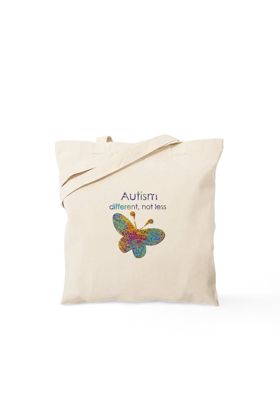 - Autism: Different, Not Less Tote Bag - Unisex Canvas Tote Bag, Beige, 1-Piece