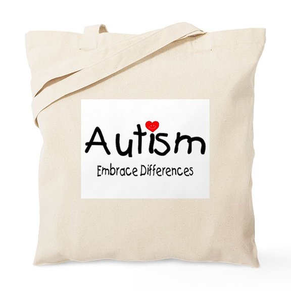 CafePress - Autism, Embrace Differences Tote Bag - Unisex Canvas Tote Bag, Beige, 1-Piece