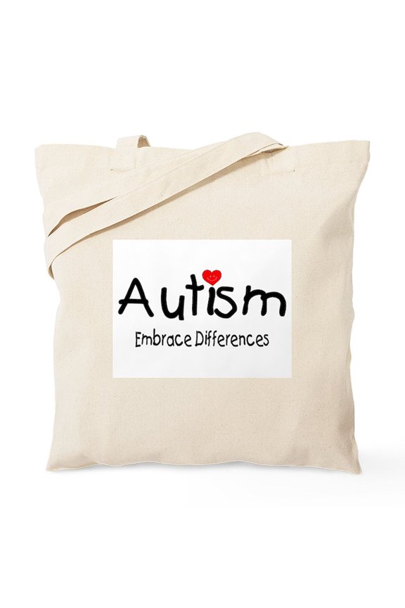 - Autism, Embrace Differences Tote Bag - Unisex Canvas Tote Bag, Beige, 1-Piece