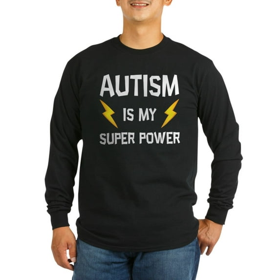 CafePress - Autism Is My Super Power Long Sleeve T Shirt - Long Sleeve Dark T-Shirt