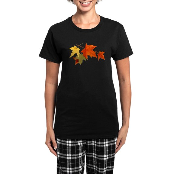 CafePress - Autumn Colors Women's Dark Pajamas - Women's Short Sleeve Print T-Shirt and Pants Dark Cotton Pajama Set