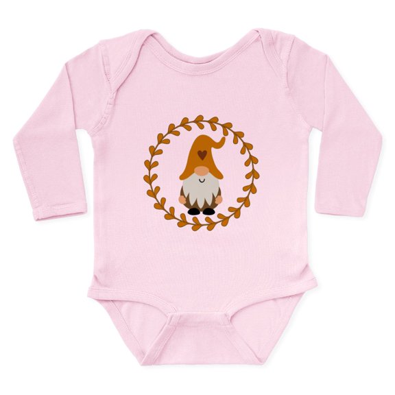 CafePress - Autumn Gnome Wreath Body Suit - Long Sleeve Cotton Baby Bodysuit