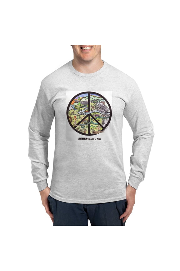 - Awesome Asheville Peace Signs Long Sleeve T Shirt - Unisex Cotton Long Sleeve T-Shirt