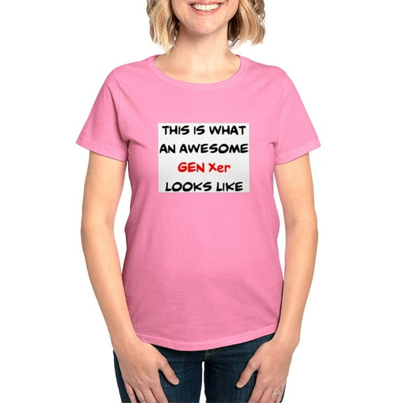 CafePress - Awesome Gen Xer Women's Classic T Shirt - Women's Traditional Fit Dark T-Shirt