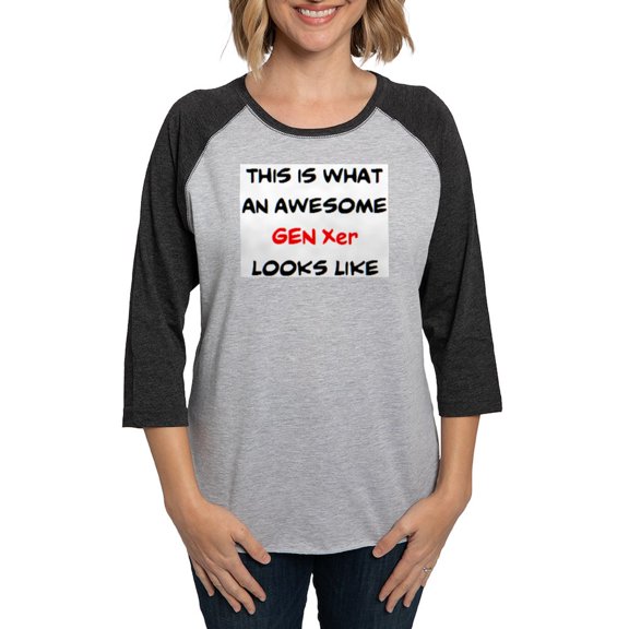 CafePress - Awesome Gen Xer - Womens Baseball Tee
