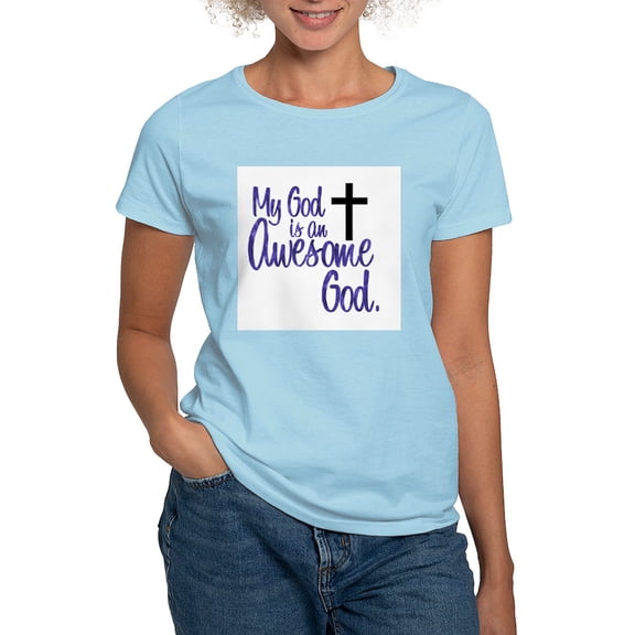 CafePress - Awesome God Women's Pink T Shirt - Women's Classic T-Shirt