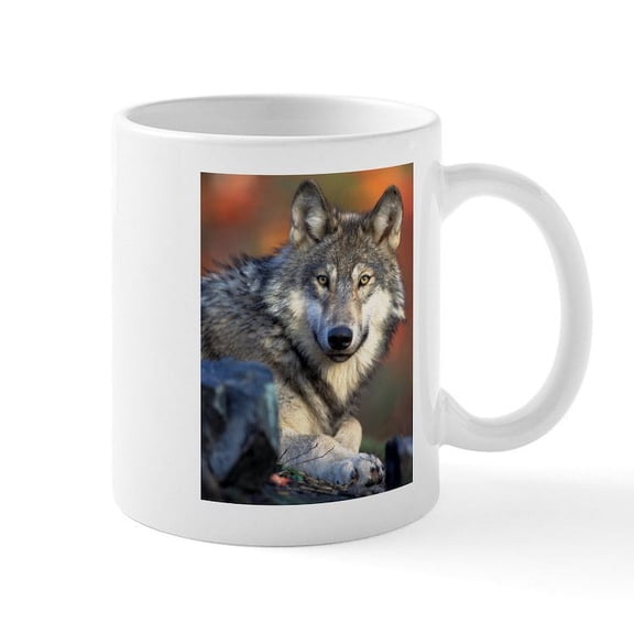 CafePress - Awesome Gray Wolf Mug - 11 oz Ceramic Mug - Novelty Coffee Tea Cup