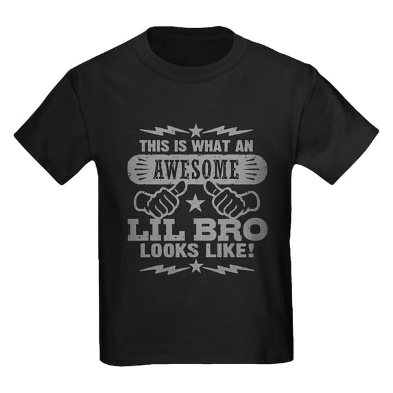CafePress - Awesome Little Brother Kids Dark T Shirt - Dark T-Shirt Kids XS-XL