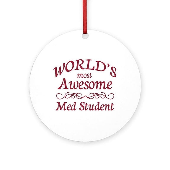 CafePress - Awesome Med Student - Round Wood Ornament 4"