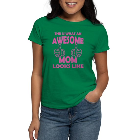 CafePress - Awesome Mom Looks Like T Shirt - Women's Traditional Fit Dark T-Shirt