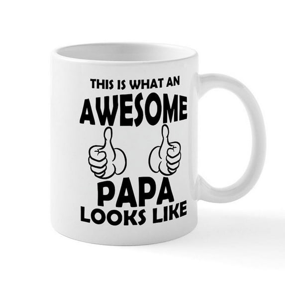 CafePress - Awesome Papa Looks Like Mugs - 11 oz Ceramic Mug - Novelty Coffee Tea Cup
