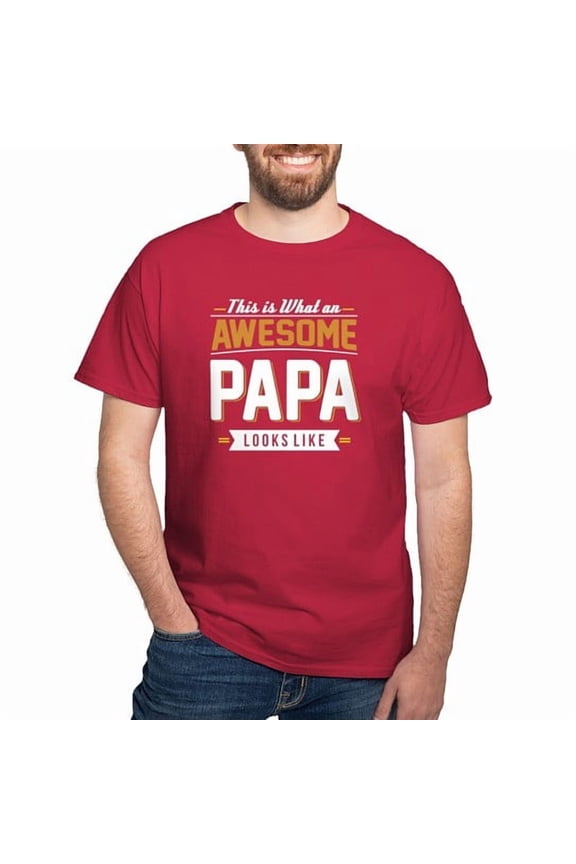 - Awesome Papa T Shirt Men's Fathers Day Gift Tee Sh Men's Value T Shirt - Men's Classic Cotton T-Shirts