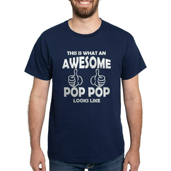 CafePress - Awesome Pop Pop Looks Like T Shirt - Men's Classic Graphic Cotton T-Shirt