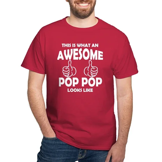 CafePress - Awesome Pop Pop Looks Like T Shirt - Men's Classic Cotton T-Shirts