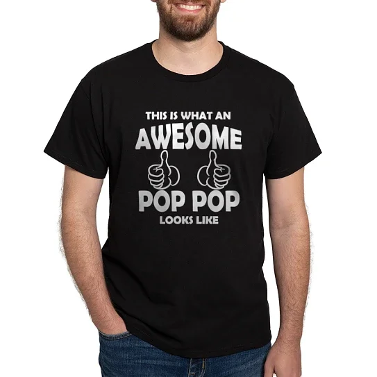 CafePress - Awesome Pop Pop Looks Like T Shirt - Men's Classic Cotton T-Shirts