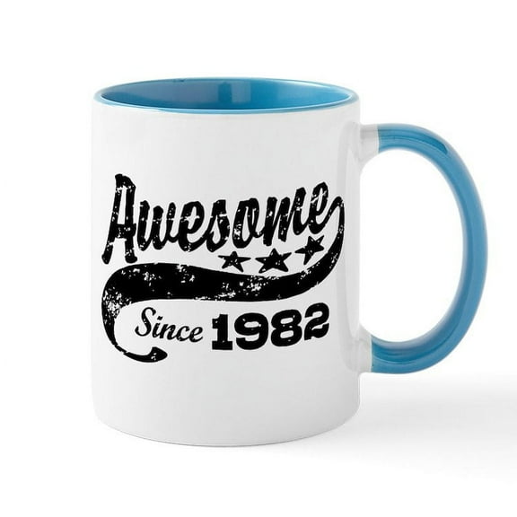 CafePress - Awesome Since 1982 Mug - 11 oz Ceramic Mug - Novelty Coffee Tea Cup