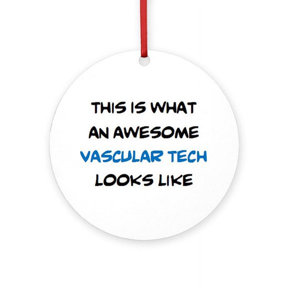 CafePress - Awesome Vascular Tech - Round Wood Ornament 4"