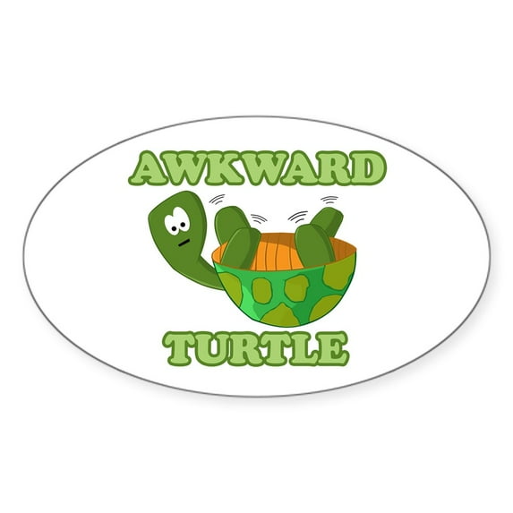 CafePress - Awkward Turtle - Sticker (Oval)