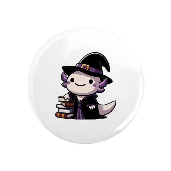 CafePress - Axolotl Witch Cute Halloween - 2.25" Round Magnet, Refrigerator Magnet, Button Magnet Style