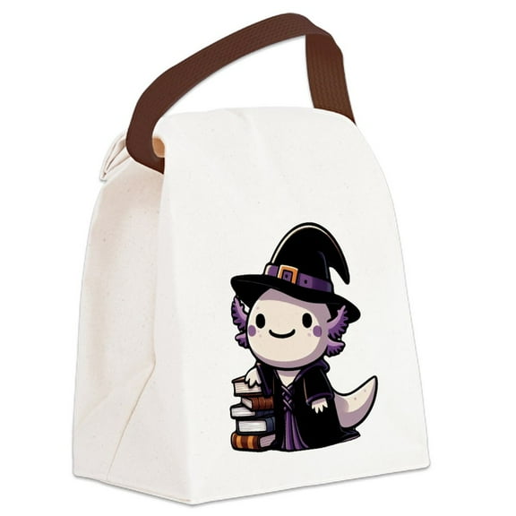 CafePress - Axolotl Witch Cute Halloween - Canvas Lunch Bag with Strap Handle