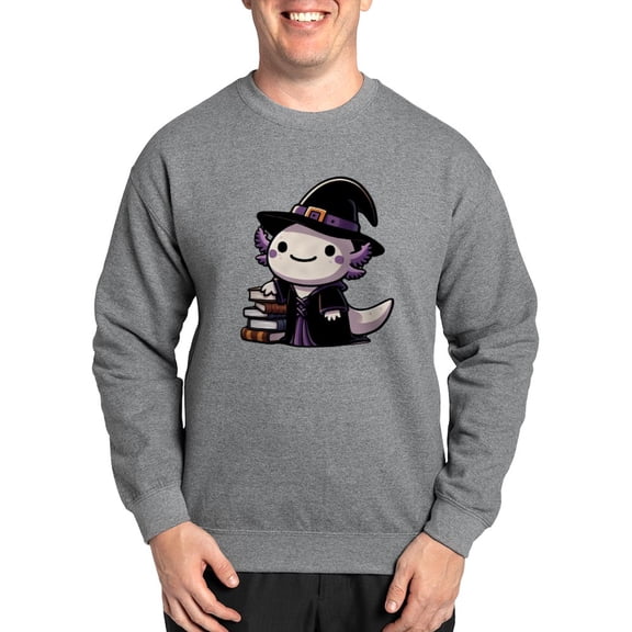 CafePress - Axolotl Witch Cute Halloween - Crew Neck Sweatshirt