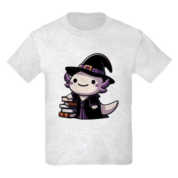 CafePress - Axolotl Witch Cute Halloween Kids T Shirt - Light Classic Kids Graphic, Short Sleeve T-Shirt, Sizes XS-XL
