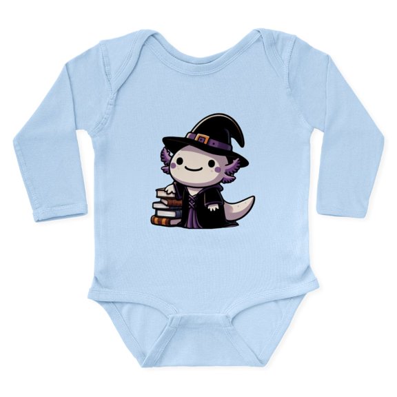 CafePress - Axolotl Witch Cute Halloween - Long Sleeve Cotton Baby Bodysuit