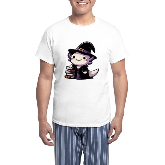 CafePress - Axolotl Witch Cute Halloween - Men's Light Loose Fit Cotton Pajama Set
