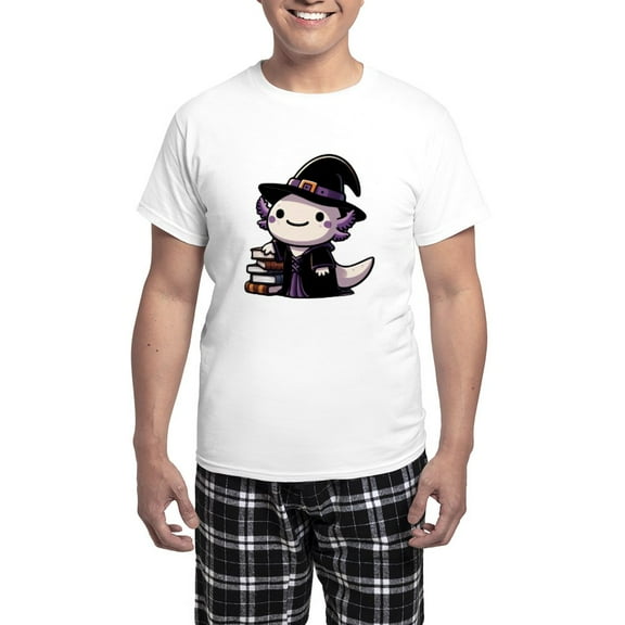 CafePress - Axolotl Witch Cute Halloween - Men's Light Loose Fit Cotton Pajama Set