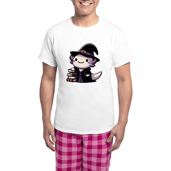 CafePress - Axolotl Witch Cute Halloween - Men's Light Loose Fit Cotton Pajama Set