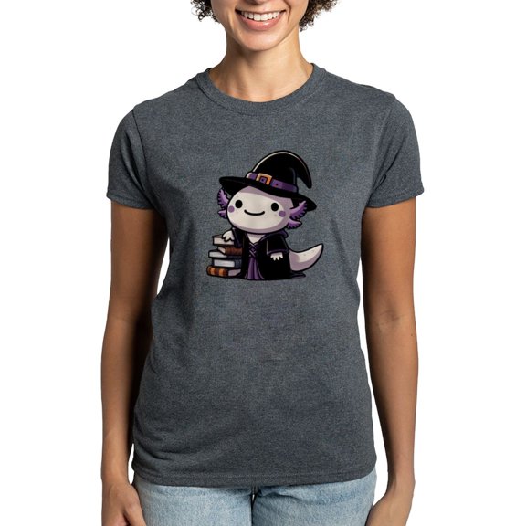 CafePress - Axolotl Witch Cute Halloween Women's Value T Shirt - Women's Traditional Fit Dark T-Shirt