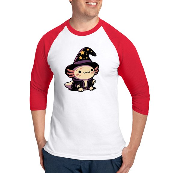 CafePress - Axolotl Wizard Fantasy Pet - Cotton Baseball Jersey, 3/4 Raglan Sleeve Shirt