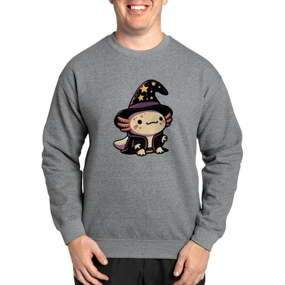 CafePress - Axolotl Wizard Fantasy Pet - Crew Neck Sweatshirt