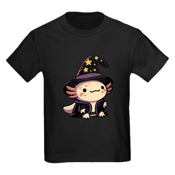 CafePress - Axolotl Wizard Fantasy Pet Kids T Shirt - Dark T-Shirt Kids XS-XL