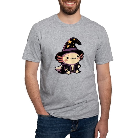 CafePress - Axolotl Wizard Fantasy Pet Men's Classic T Shirt - Fitted T-Shirt, Vintage Fit Soft Cotton Tee