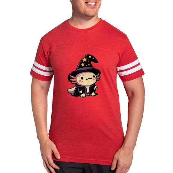 CafePress - Axolotl Wizard Fantasy Pet Men's Football T Shirt - Mens Football Shirt