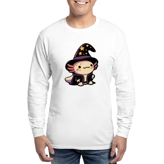 CafePress - Axolotl Wizard Fantasy Pet Men's Long Sleeve T Shirt - Unisex Cotton Long Sleeve T-Shirt