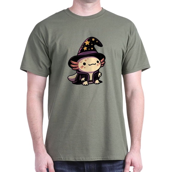 CafePress - Axolotl Wizard Fantasy Pet Men's Value T Shirt - Men's Classic Graphic Cotton T-Shirt