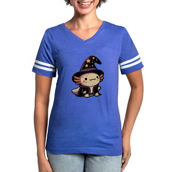 CafePress - Axolotl Wizard Fantasy Pet Women's Football T Shirt - Womens Football Shirt