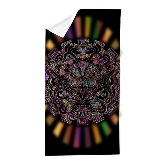 CafePress - Aztec Warrior Psychedelic Mask - Large Beach Towel, Soft 30"x60" Towel with Unique Design