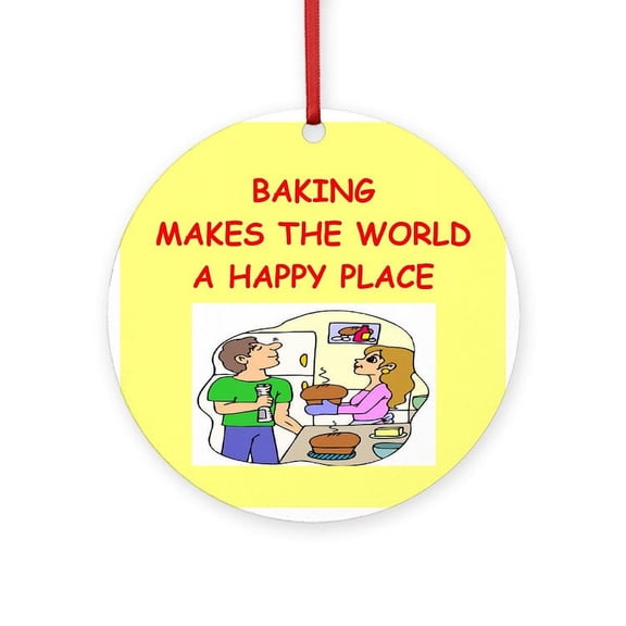 CafePress - BAKING - Round Wood Ornament 4"