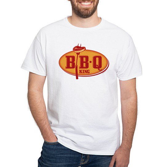 CafePress - BBQ King White T Shirt - Men's Classic Cotton T-Shirts