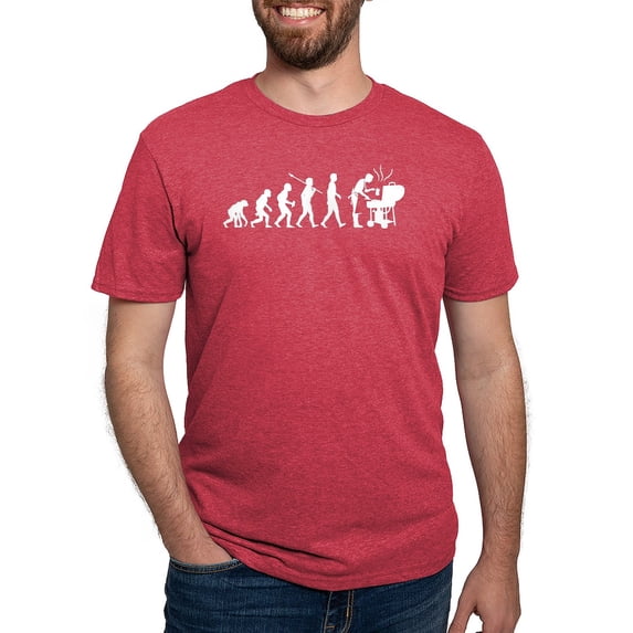 CafePress - BBQ1 Men's Deluxe T Shirt - Mens Tri-blend T-Shirt