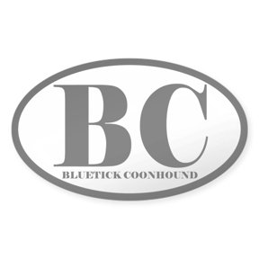 CafePress - BC Abbreviation Bluetick Coonhound Oval Sticker - Sticker (Oval)