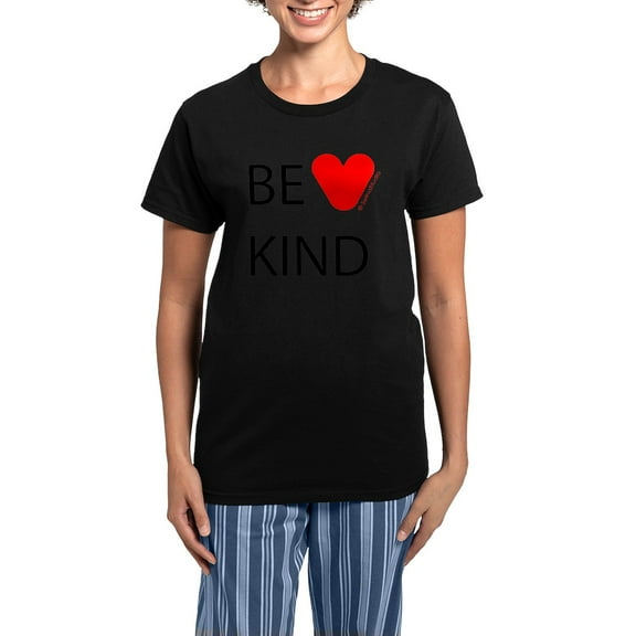 CafePress - BE KIND Women's Dark Pajamas - Women's Short Sleeve Print T-Shirt and Pants Dark Cotton Pajama Set